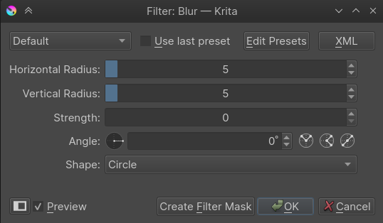 krita blur tool