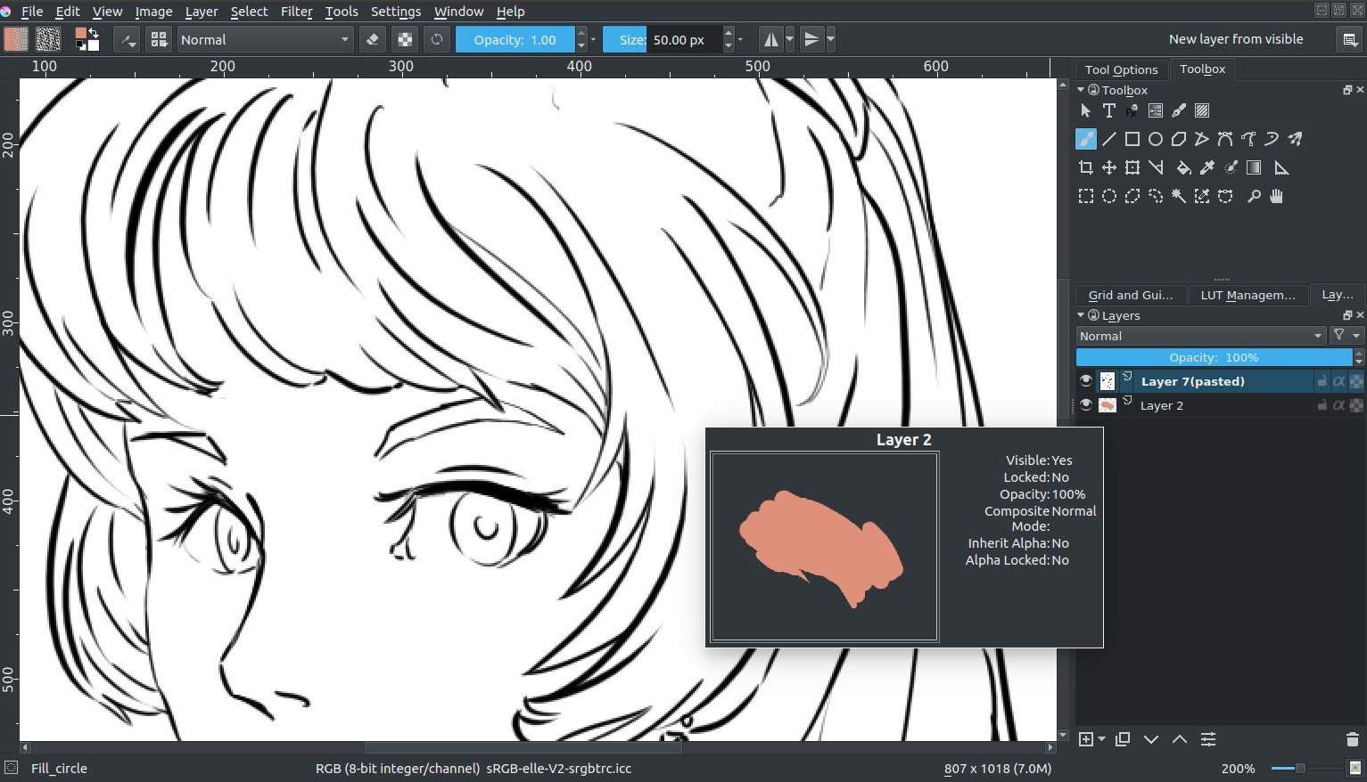 krita change color of brush outline