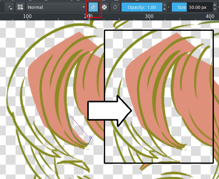 erasing with path tool