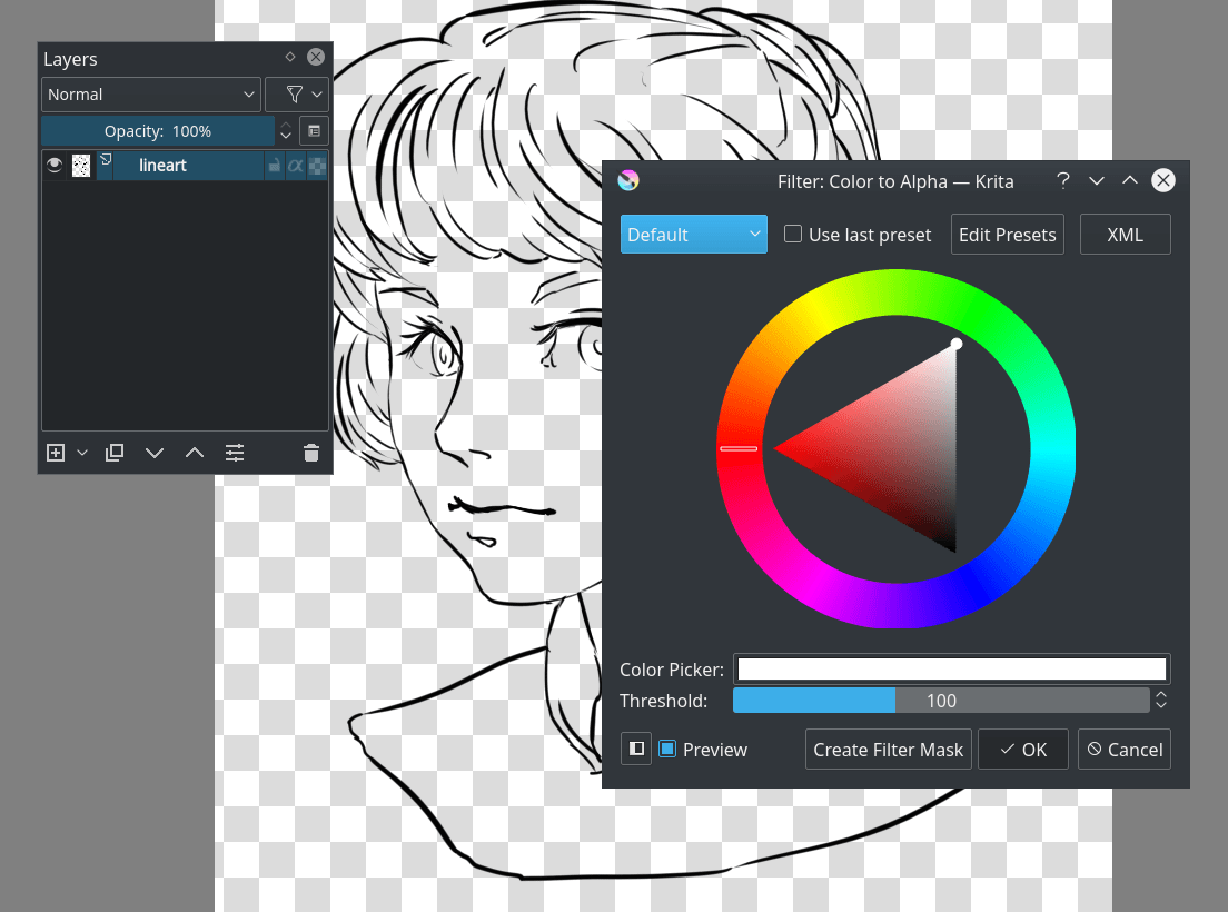 krita how to change cursor color