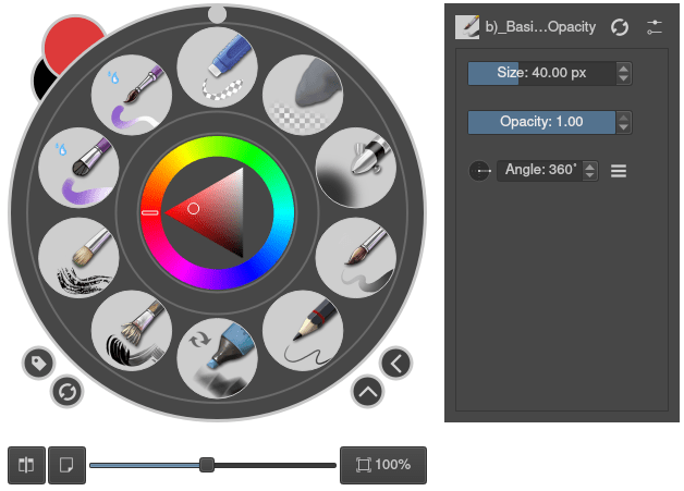 krita brushes to palette