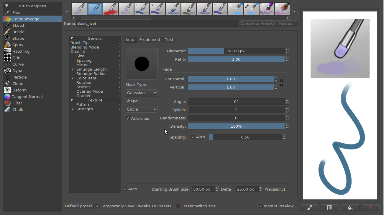 krita brush size shortcut