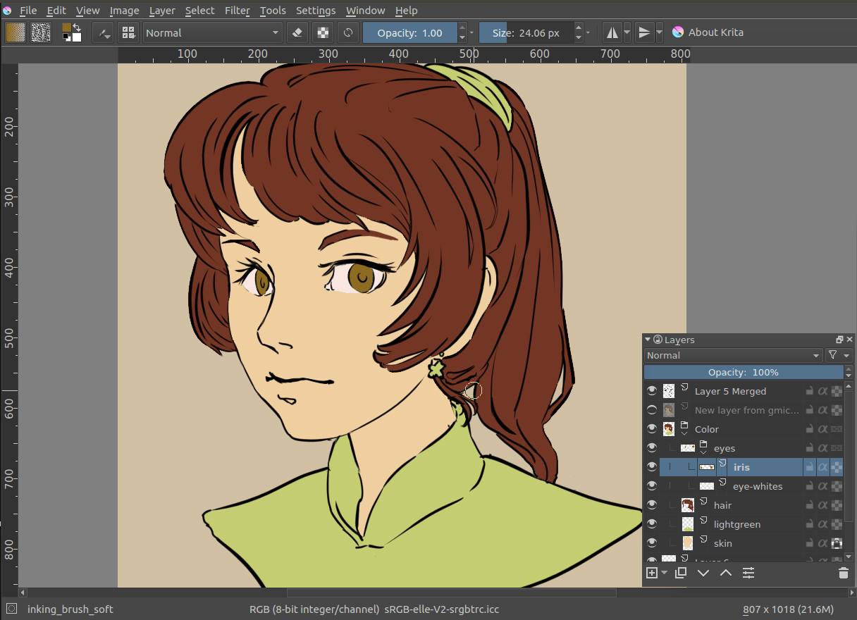 crop in krita