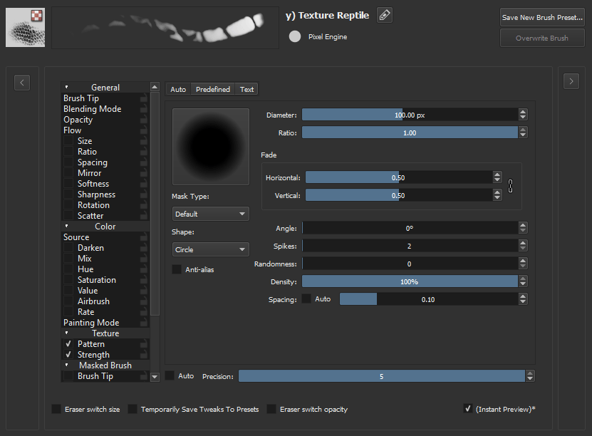 krita brush settings