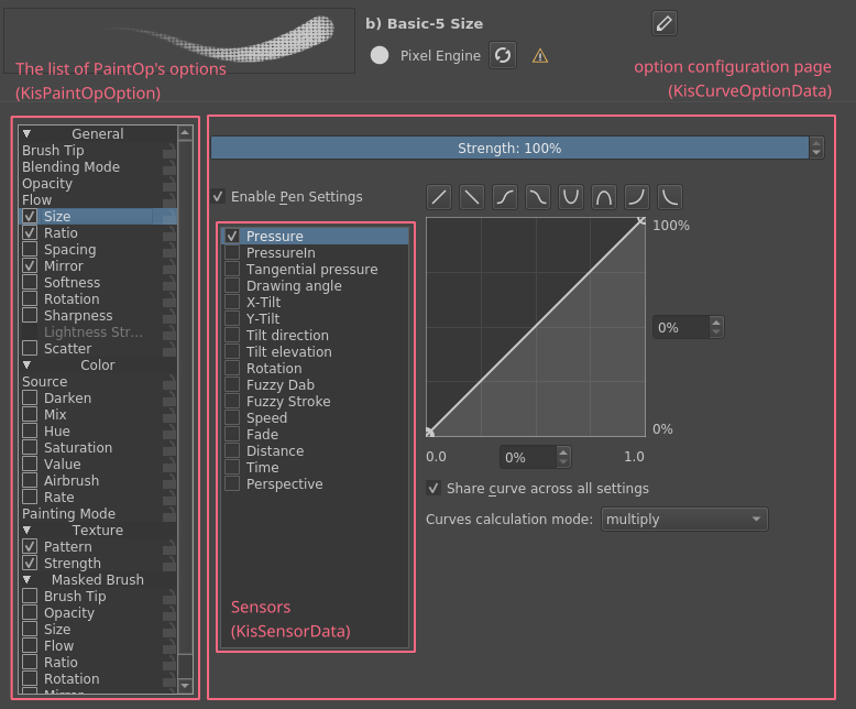 Overview of brush editor controls