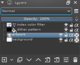 Layer stack setup for pixel art.